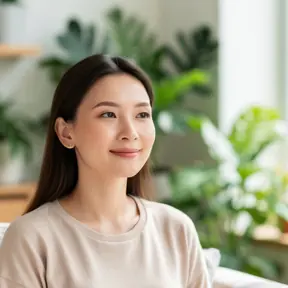 femme cuisinière française souriante en cuisine avec lumière douce