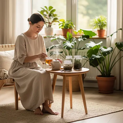 femme préparant une recette familiale dans une cuisine simple et chaleureuse