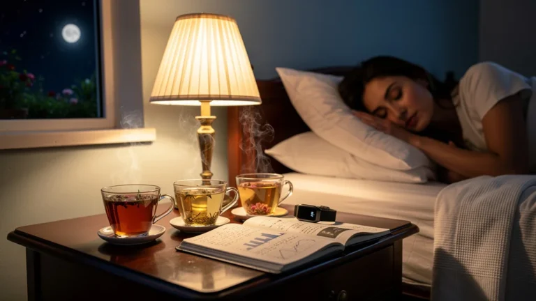 Comparaison détaillée de trois infusions du soir avec suivi du sommeil en ambiance nocturne apaisante