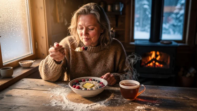 Petit-déjeuner chaud en hiver transformant l'énergie de la journée dès le matin